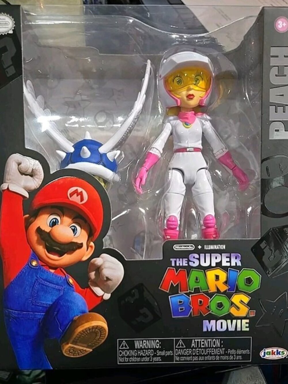 Super Mario Bros Action Figure Series 2 Peach in Motorcycle Outfit w/Blue Shell